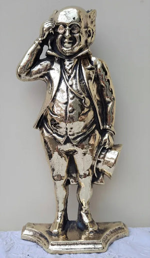 Vintage English Brass Door Porter / Doorstop ~ Mr. Pickwick