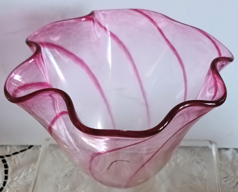 Murano Cranberry Vase 1c