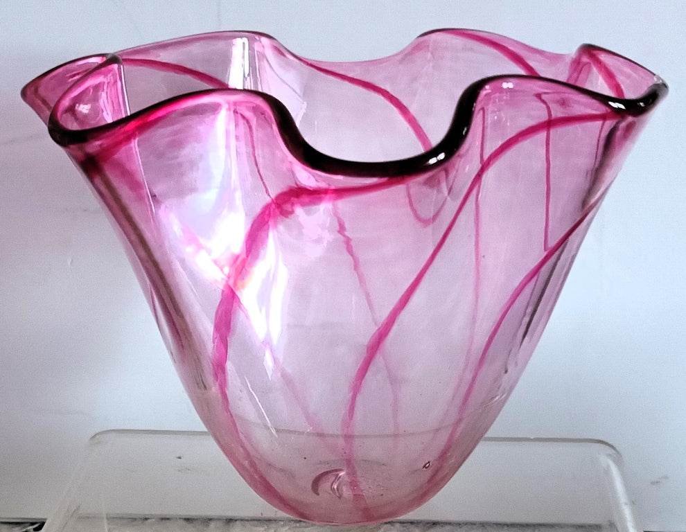 Murano Cranberry Vase 1d