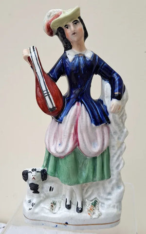 Antique Victorian Staffordshire Figure ~ "Musician"