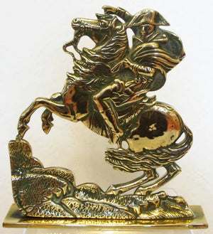 Antique Georgian Brass Chimney Ornament  ~ "Napoleon Crossing the Alps"