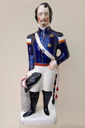 Antique Victorian Staffordshire Royal Portrait Figure ~ "Napoleon III"