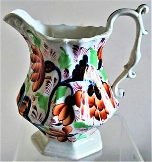 Victorian Gaudy Welsh "Nasturtium" Pattern Jug