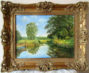 River Wye near Bakewell ~ Oil on Canvas ~ Reg Johnson ~ c. 1983
