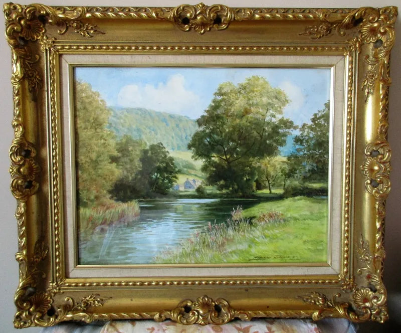 River Wye near Bakewell ~ Watercolour ~ Reg Johnson ~ c. 1990