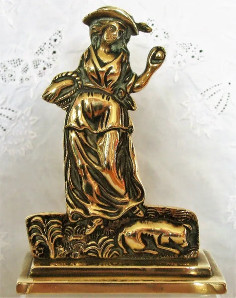 Antique English Georgian Brass Chimney Ornament ~ "Nell Gwyn"