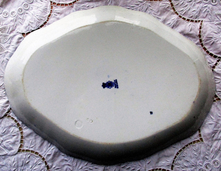 Antique English Victorian Doulton Burslem Blue & White 