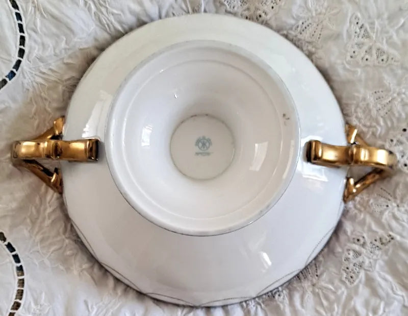 Vintage Japanese Noritake Porcelain Bowl on Stand