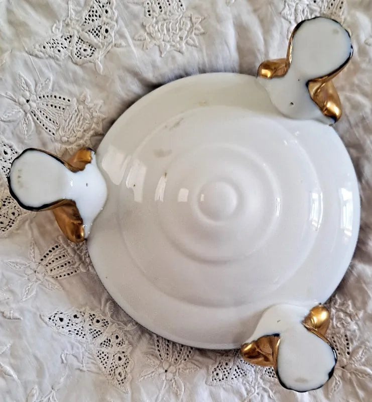 Vintage Japanese Noritake Porcelain Bowl on Stand