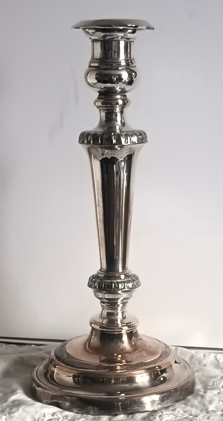 Antique English Victorian Old Sheffield Plate Candlestick