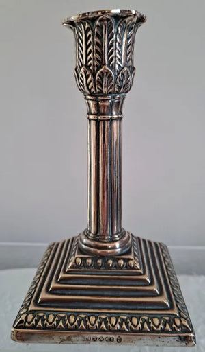 Antique Victorian Silver Plated Desk Candlestick