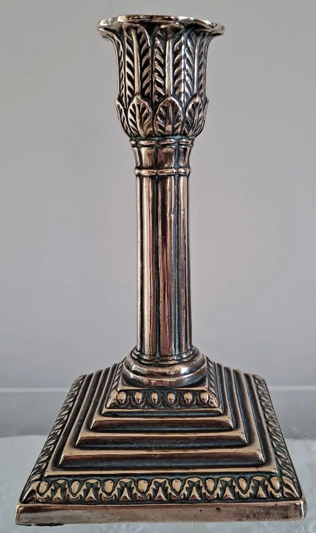 Antique Victorian Silver Plated Desk Candlestick