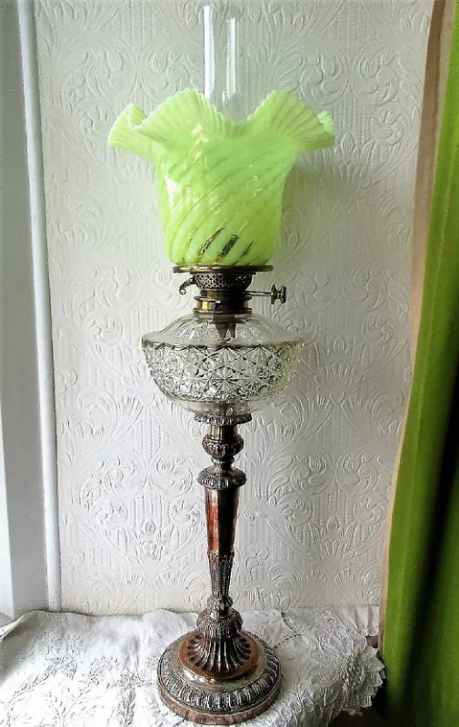 Antique English Georgian / Victorian Old Sheffield Plate Peg Lamp