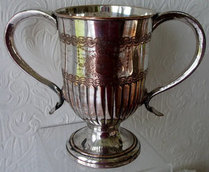 Antique English Georgian Old Sheffield Plate Loving Cup