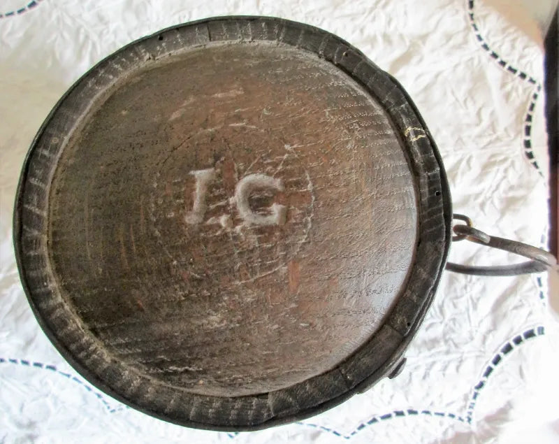 Victorian Iron Bound Coopered Oak Cider Costrel