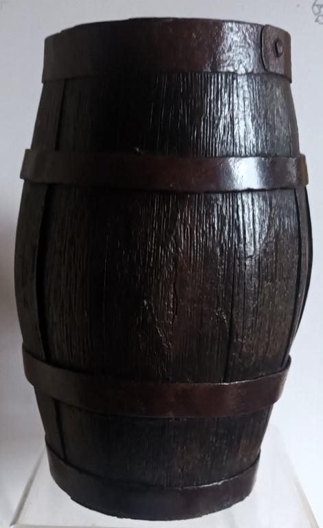 Antique English Victorian Iron Bound Coopered Oak Cider Costrel