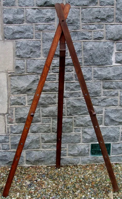Antique English Victorian Oak Artists' Easel