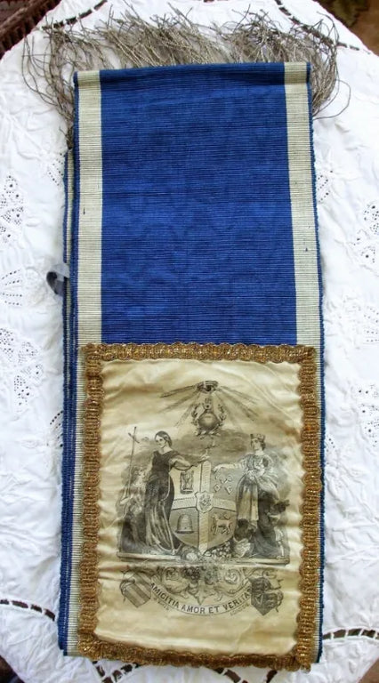 Antique English Ceremonial Sash ~ The Order of Oddfellows