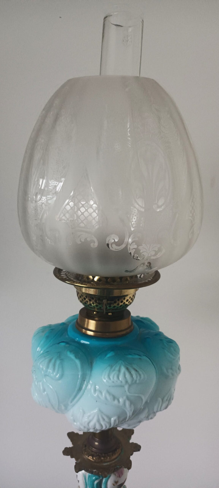 Antique German Porcelain Oil Lamp
