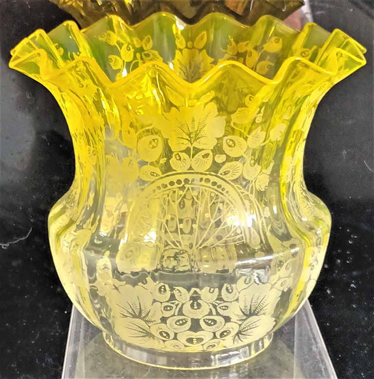 Antique English Victorian Gilded Oil Lamp
