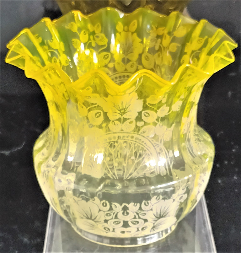 Antique English Victorian Gilded Oil Lamp