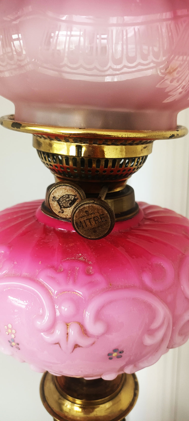 Antique English Victorian Porcelain Oil Lamp