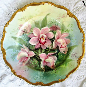Porcelain Cabinet Plate ~ "Orchids"