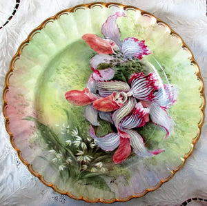 Porcelain Cabinet Plate ~ "Orchids"
