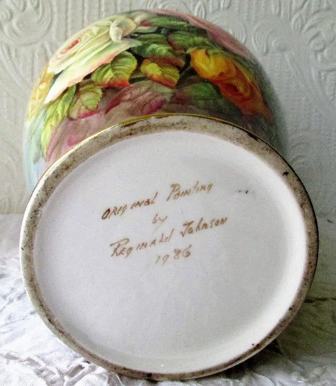 Porcelain Hand-Painted and Gilded Vase ~ 