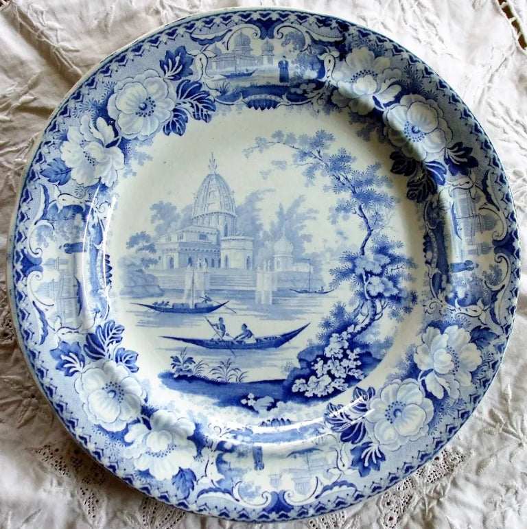 Georgian Blue & White Transfer 