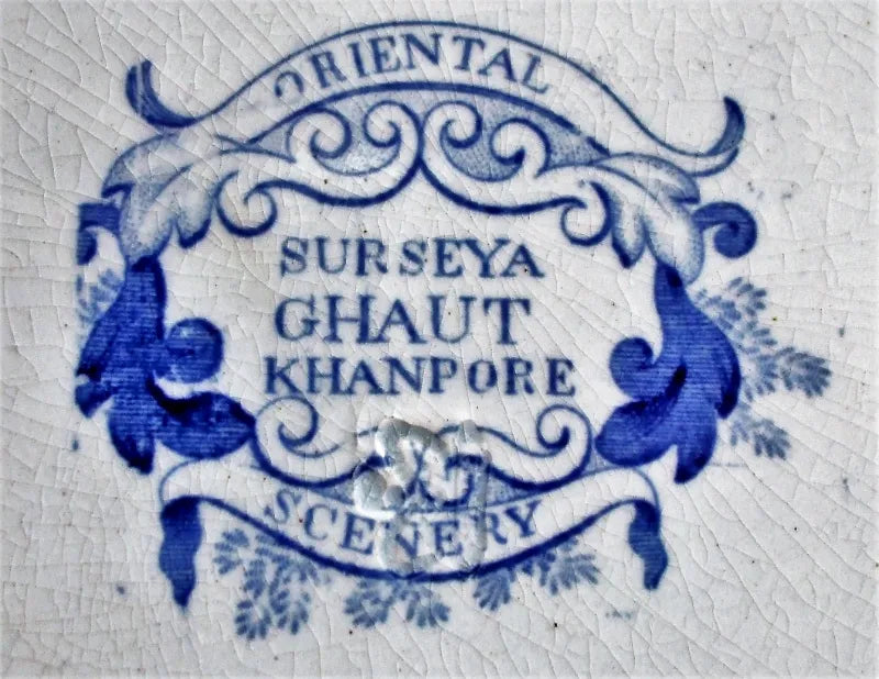 Georgian Blue & White Transfer 