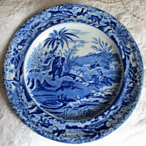 Victorian B. & W. "Death of the Bear" Plate ~ Edward Challinor