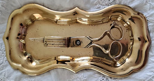 Pair Brass Candle Snuffers and Tray 3