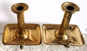 Pair Brass Chambersticks 2b