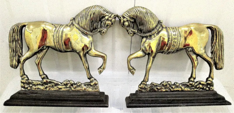 Pair of Antique English Georgian Brass Chimney Horses