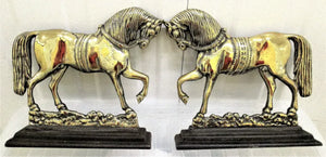 Pair of Antique English Georgian Brass Chimney Horses