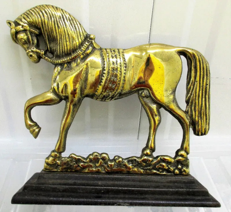 Pair of Antique English Georgian Brass Chimney Horses