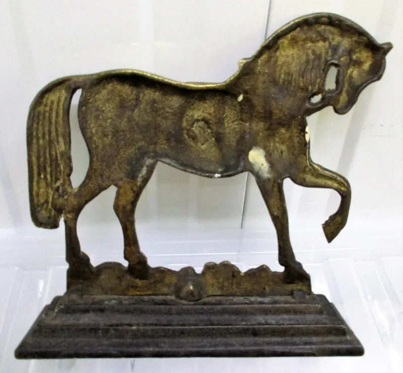 Pair of Antique English Georgian Brass Chimney Horses
