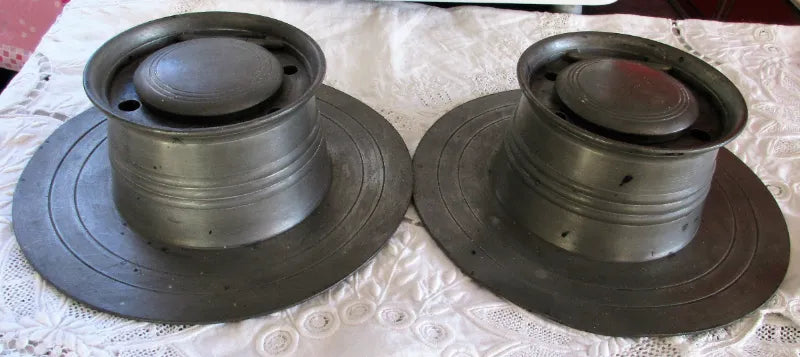 Vintage English Pewter Capstan Inkwell