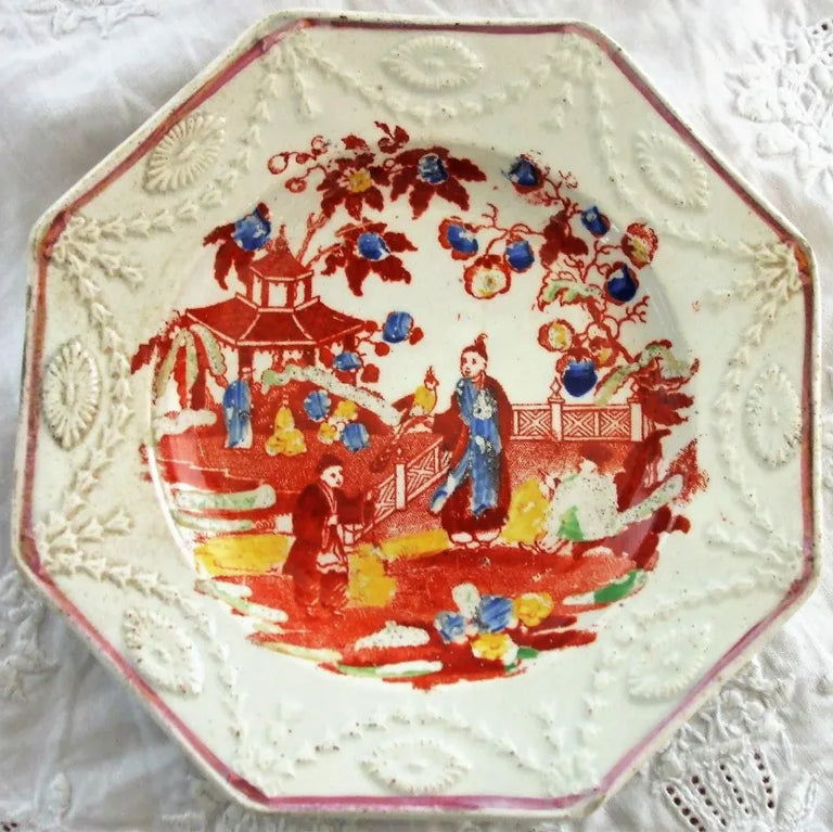 Pair of Georgian Chinoiserie Tea Plates