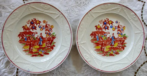 Pair of Antique Georgian Chinoiserie Tea Plates