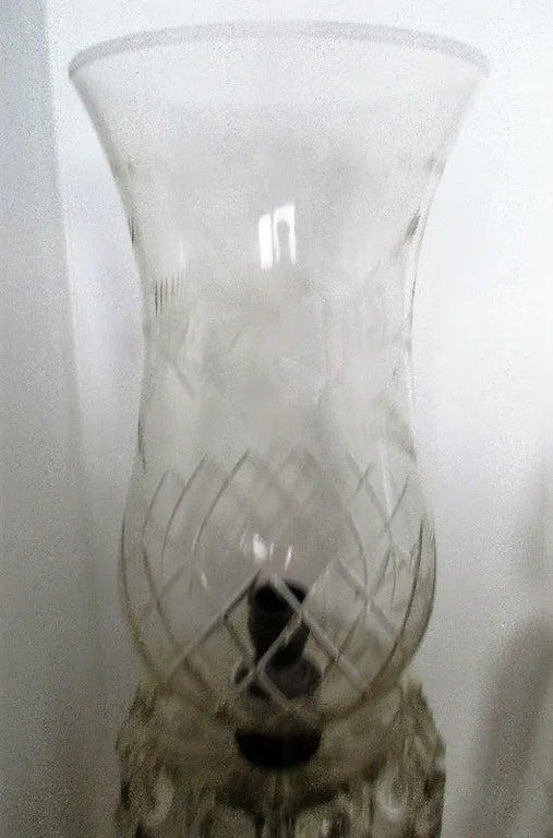 Pair of Antique English Victorian Clear Glass Candle-lustres