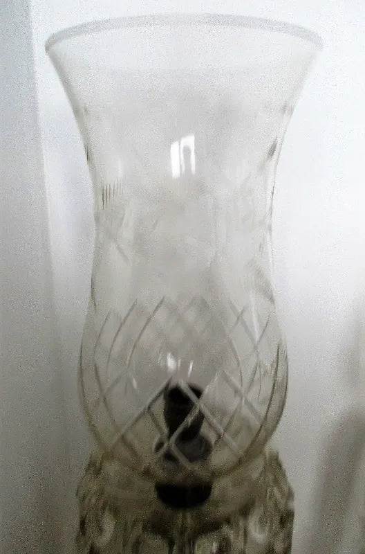 Pair of Antique English Victorian Clear Glass Candle-lustres