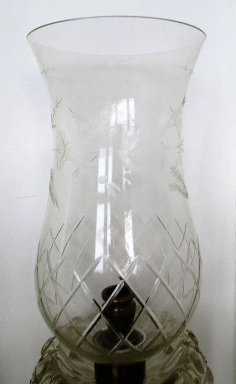Pair of Antique English Victorian Clear Glass Candle-lustres