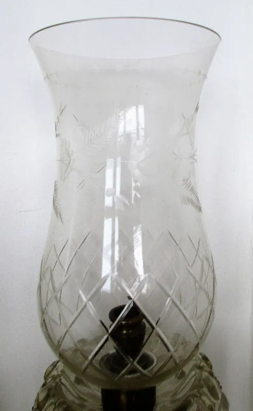 Pair of Antique English Victorian Clear Glass Candle-lustres