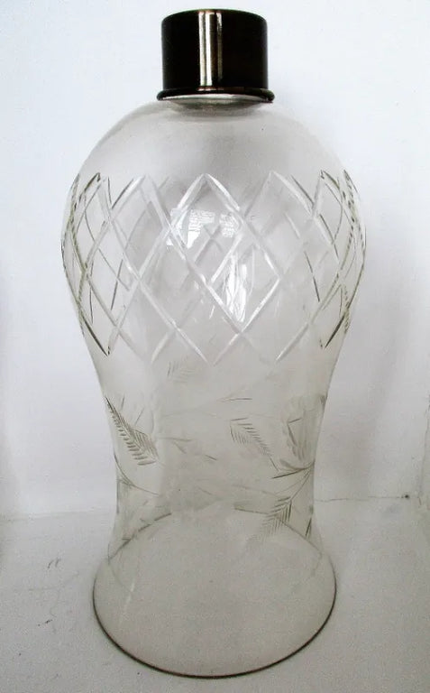Pair of Antique English Victorian Clear Glass Candle-lustres