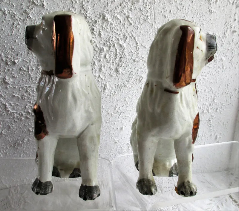Pair of Antique English Victorian Staffordshire Pottery 