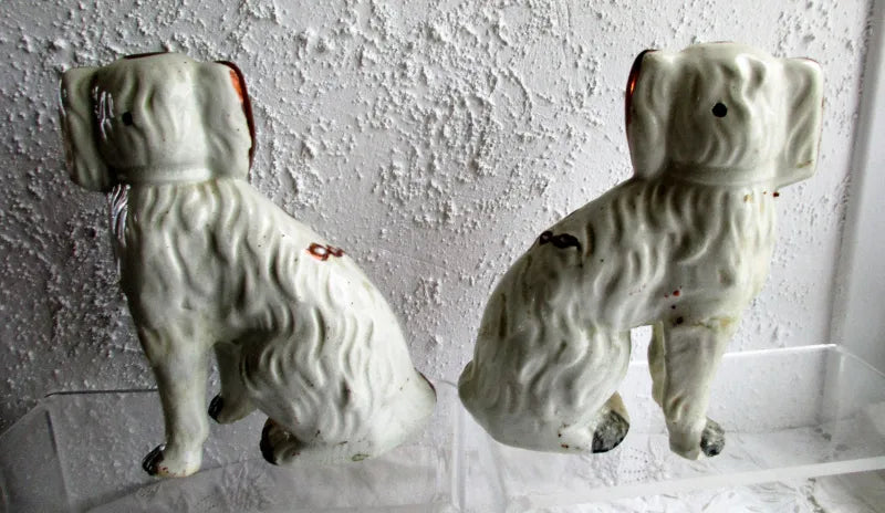 Pair of Antique English Victorian Staffordshire Pottery 