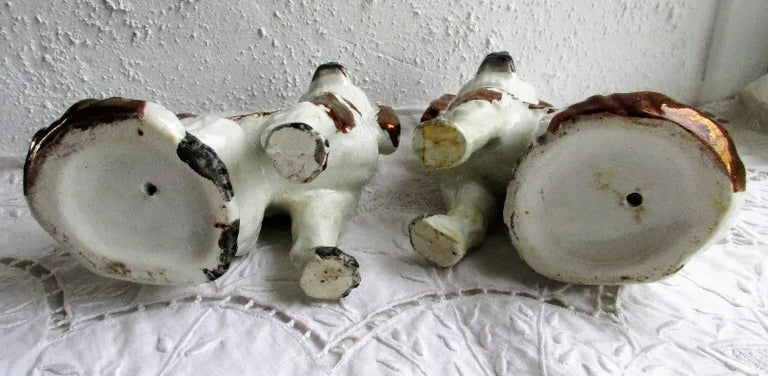 Pair of Antique English Victorian Staffordshire Pottery 