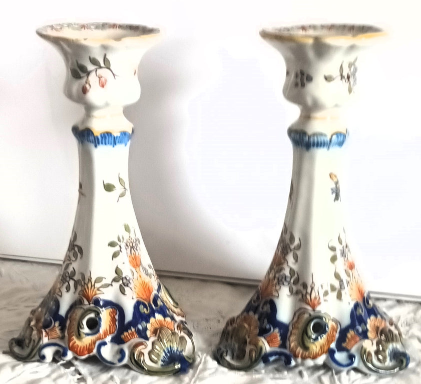 Pair Desvres Candlesticks 1a